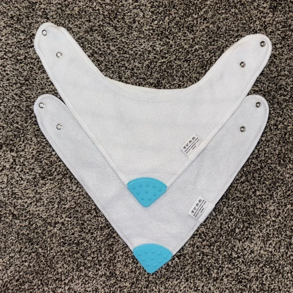 Baby Bazzle Black and White Sensory Teething Bib Set with teething chew feature
